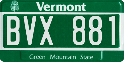 VT license plate BVX881