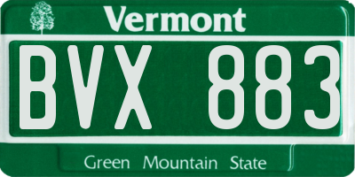VT license plate BVX883