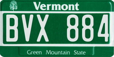 VT license plate BVX884
