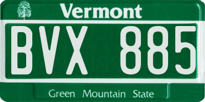 VT license plate BVX885
