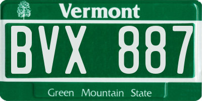 VT license plate BVX887
