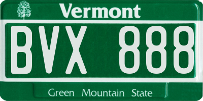 VT license plate BVX888