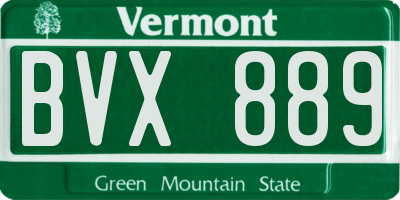 VT license plate BVX889