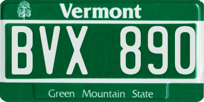 VT license plate BVX890