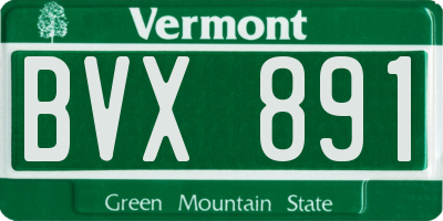 VT license plate BVX891