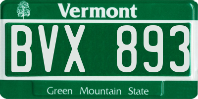 VT license plate BVX893