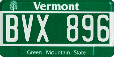 VT license plate BVX896