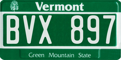 VT license plate BVX897