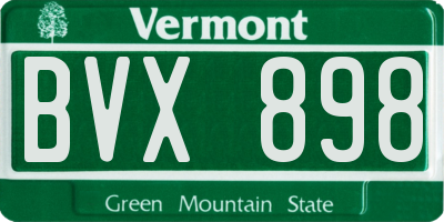 VT license plate BVX898
