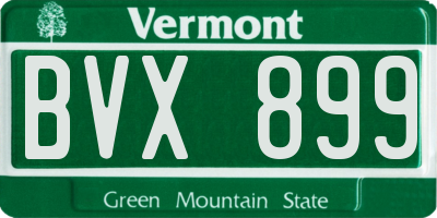 VT license plate BVX899