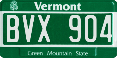 VT license plate BVX904