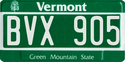 VT license plate BVX905
