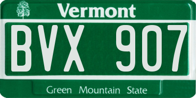 VT license plate BVX907