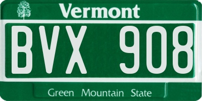 VT license plate BVX908