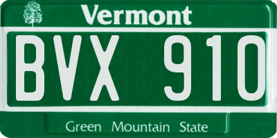 VT license plate BVX910