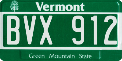 VT license plate BVX912