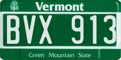 VT license plate BVX913