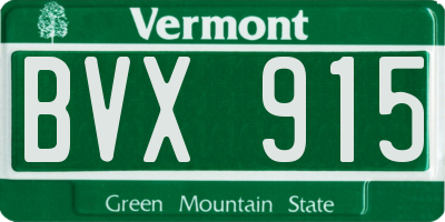 VT license plate BVX915