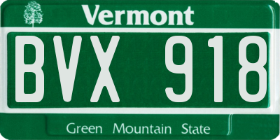 VT license plate BVX918