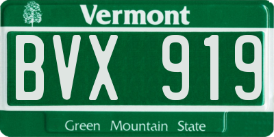 VT license plate BVX919