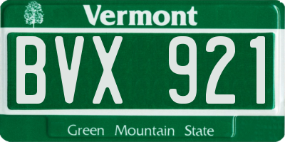 VT license plate BVX921
