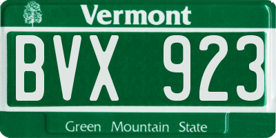 VT license plate BVX923