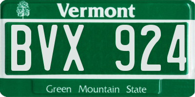 VT license plate BVX924