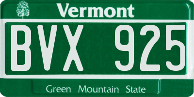 VT license plate BVX925