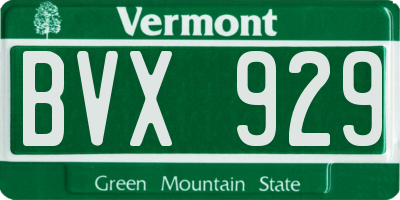 VT license plate BVX929