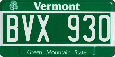 VT license plate BVX930