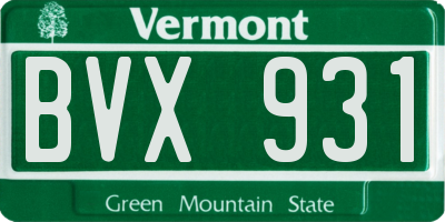 VT license plate BVX931
