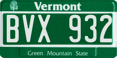 VT license plate BVX932