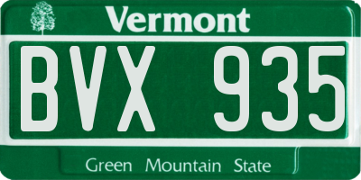 VT license plate BVX935