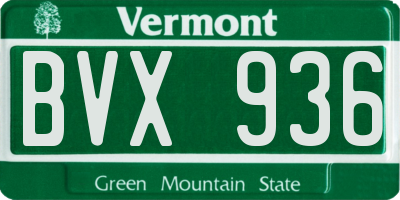 VT license plate BVX936