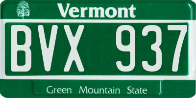 VT license plate BVX937