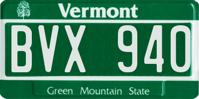 VT license plate BVX940