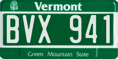 VT license plate BVX941