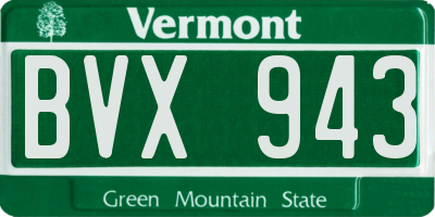 VT license plate BVX943
