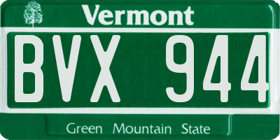 VT license plate BVX944