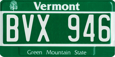 VT license plate BVX946