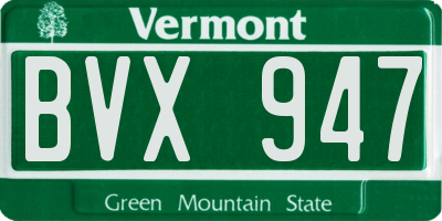 VT license plate BVX947