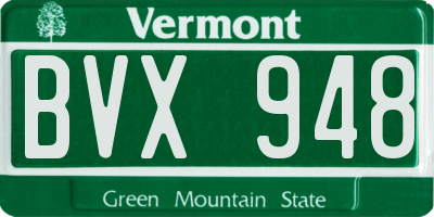 VT license plate BVX948