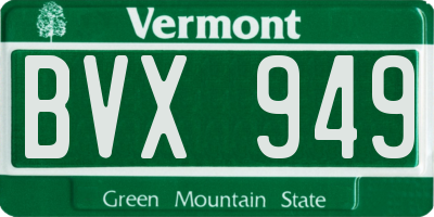 VT license plate BVX949