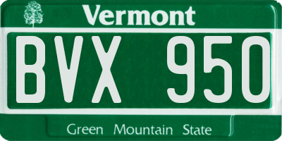 VT license plate BVX950