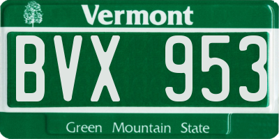VT license plate BVX953