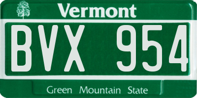 VT license plate BVX954