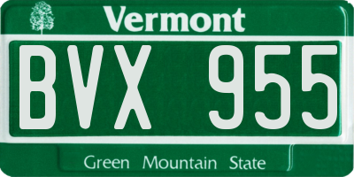 VT license plate BVX955