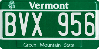 VT license plate BVX956