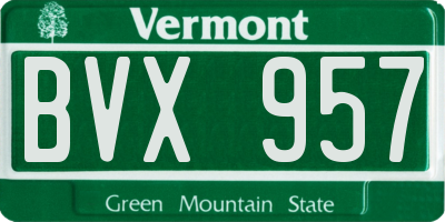 VT license plate BVX957