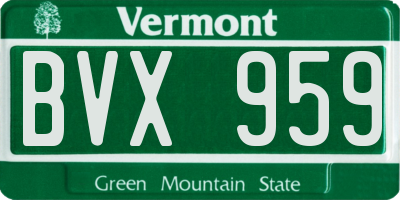 VT license plate BVX959